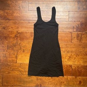 Black ribbed Reformation tank dress